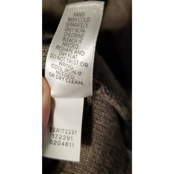 J. JILL Brown Textured Sweater XL Tall Brown Long Sleeve Round Neck Wool Blend - Picture 4 of 7